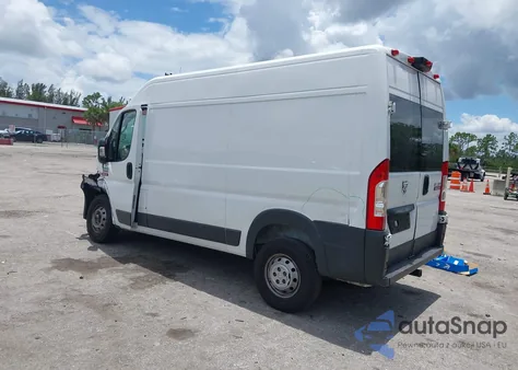 2018 Ram Promaster 1500 High Roof 136 Wb из США, поврежденный, VIN 3C6TRVBG1JE110761